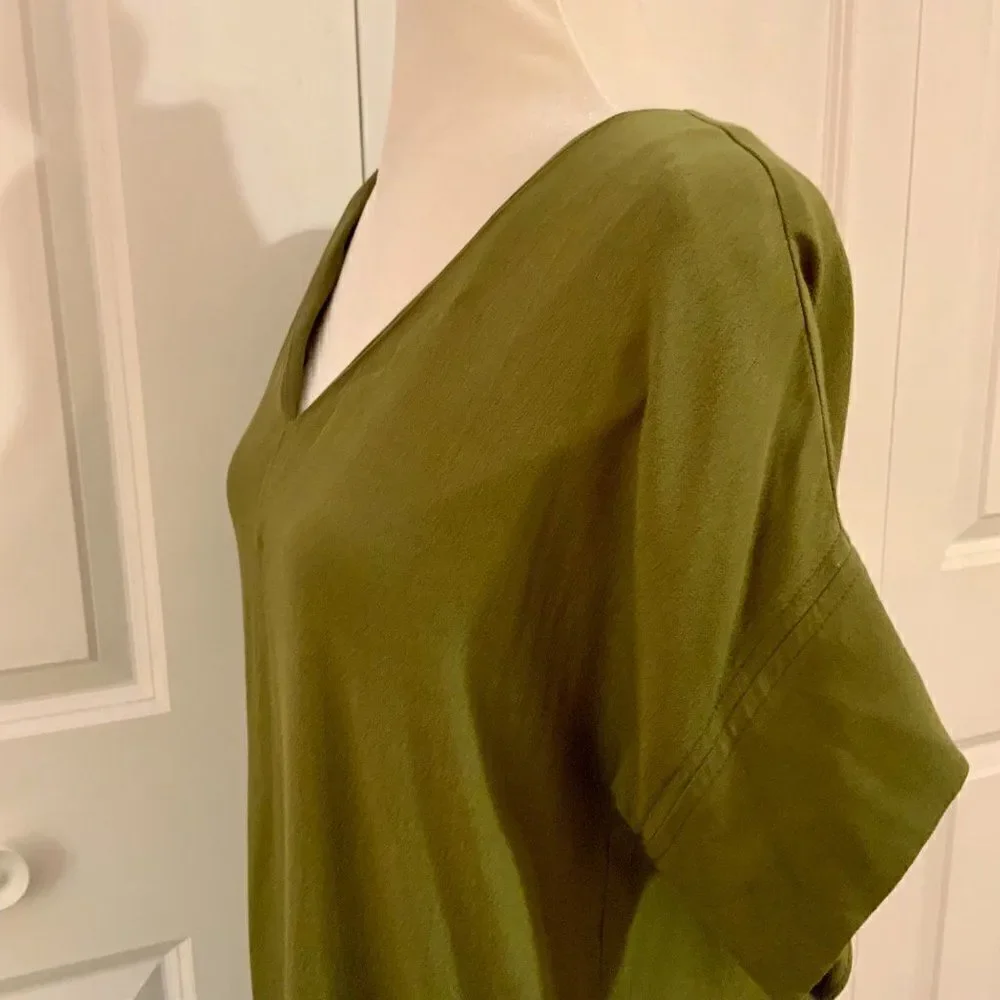 Madewell Olive Green Short Sleeve Novel Shift Dress XS